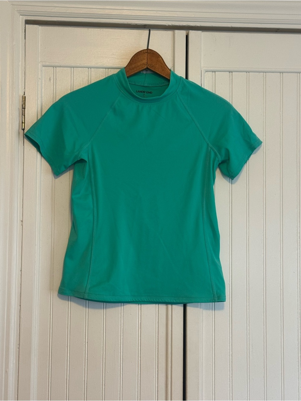 Lands' End Kids Short Sleeve Swim Rashguard Teal